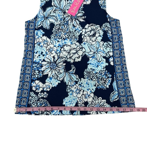 Lilly Pulitzer XXS IONA SLEEVELESS TOP Low Tide Navy Bouquet Tank NWT Floral $98 - Picture 12 of 16
